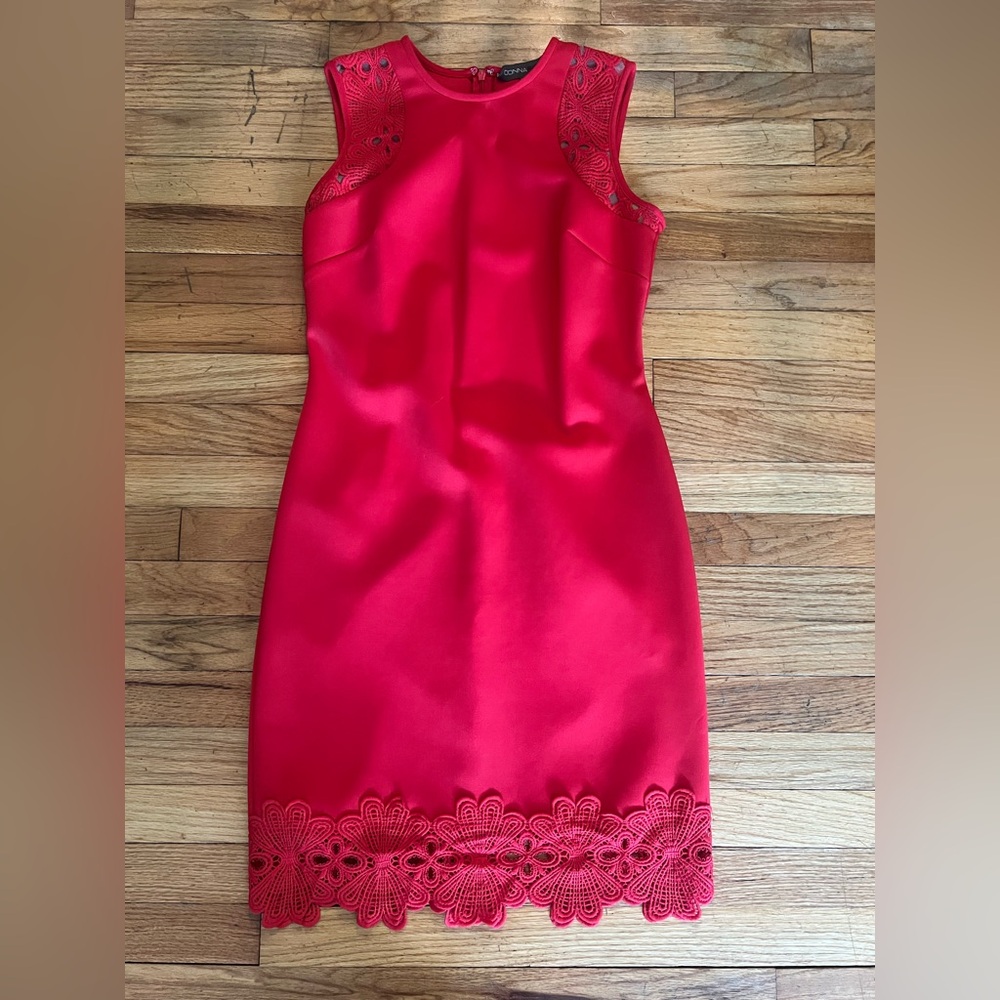Donna Ricco Red Halter Sheath Mini Dress